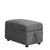 Dark Gray Chenille Pull-Out Sofa Bed with Storage Ottomans and Wireless Charger