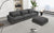 Lisbon Sectional Sofa with Movable Ottoman in Grey