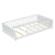 White Twin Toddler Floor Platform Bed with Built-in Book Storage Rack