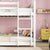 Twin Over Twin House Floor Bunk Bed with Guardrails and Ladder