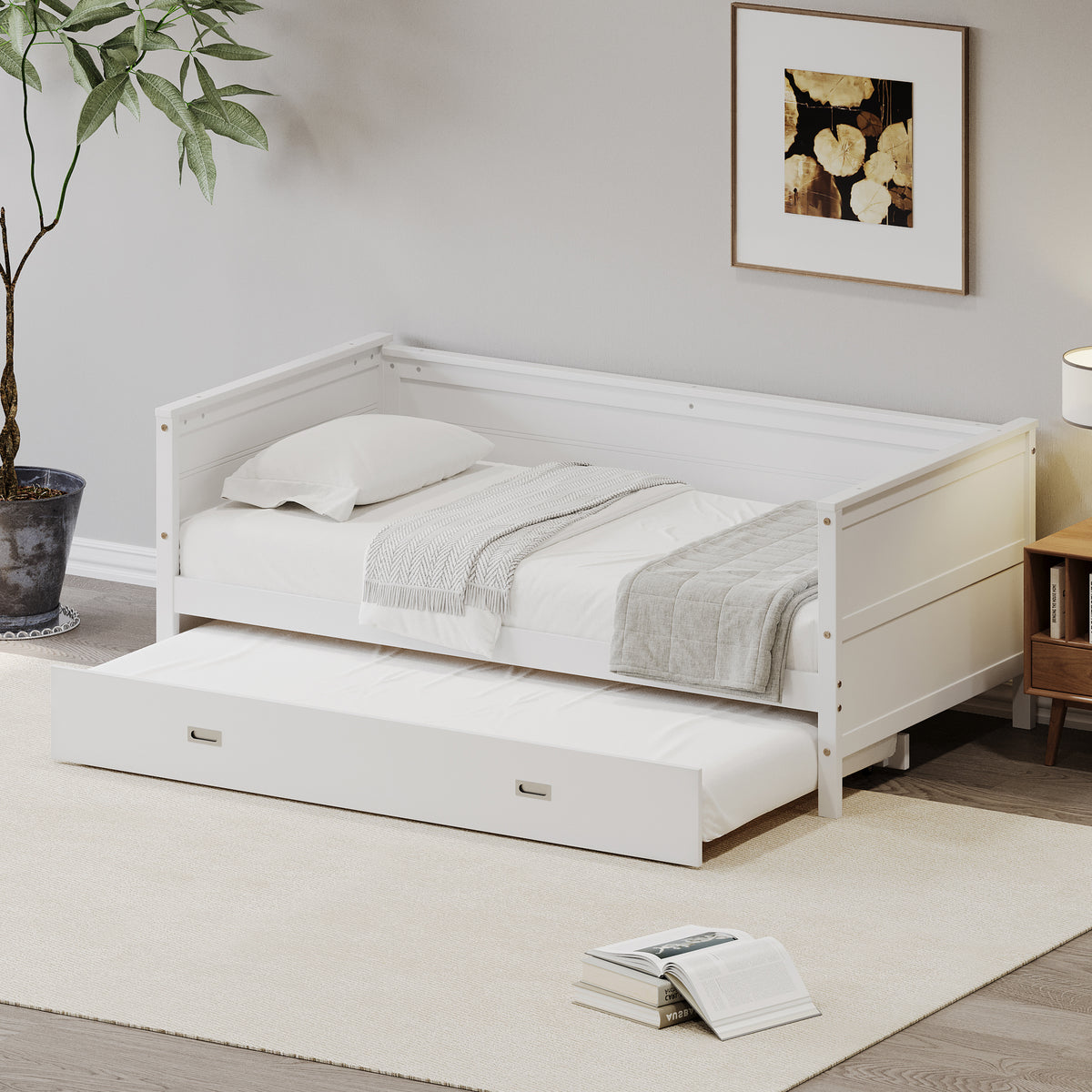 Twin Size White Daybed with Trundle