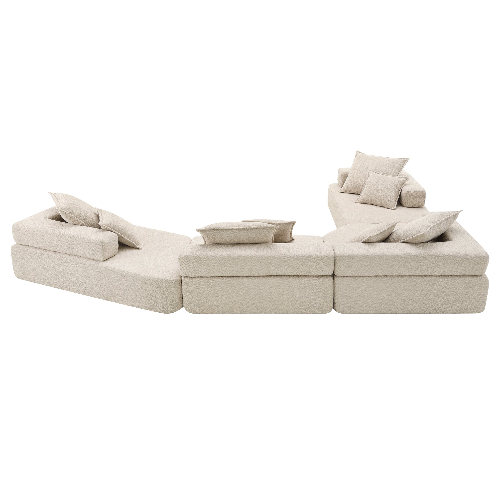 Stockholm Modular Boucle 7-Seater Sofa in Beige