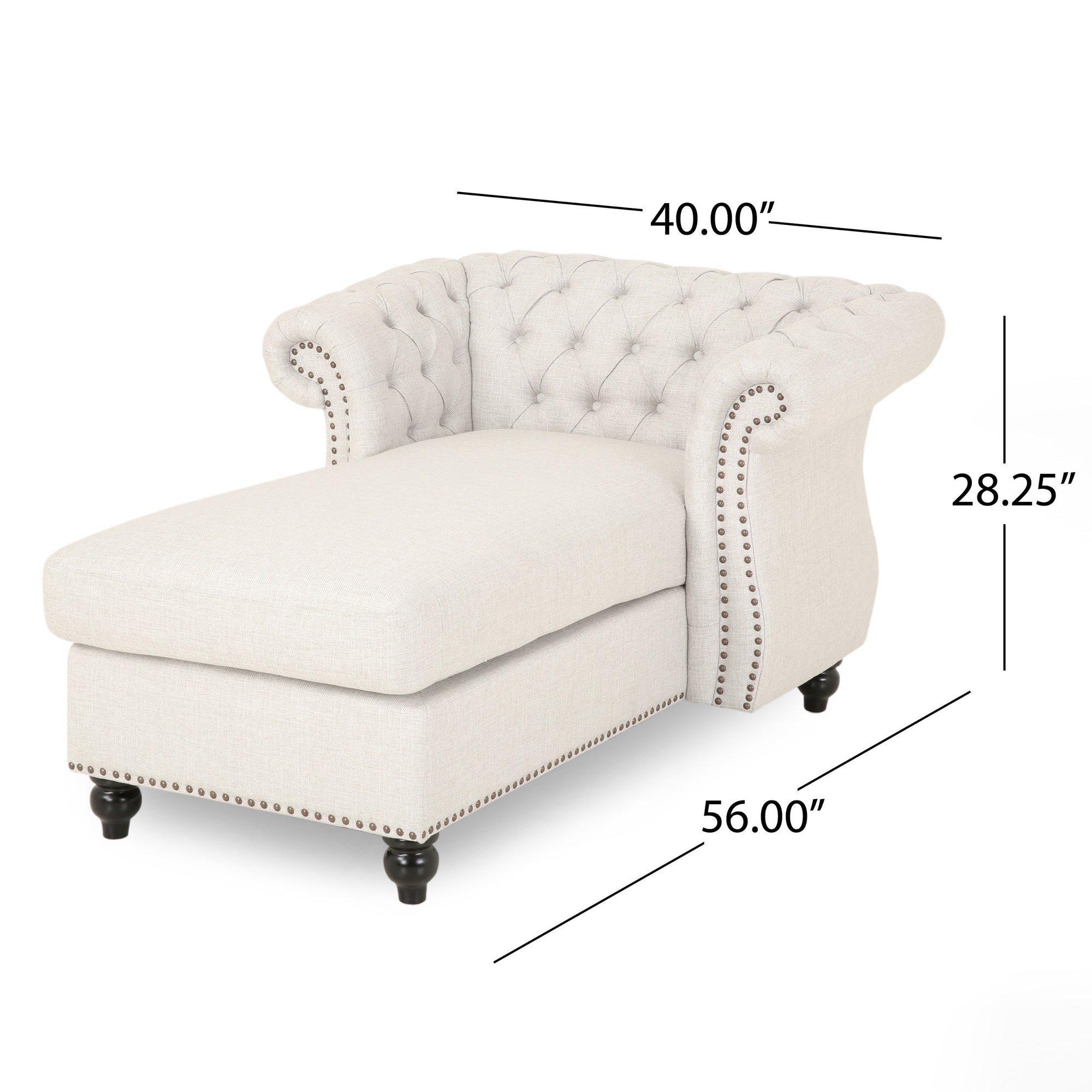 Chesterfield Chaise Lounge with Button Tufting and Nailhead Accents