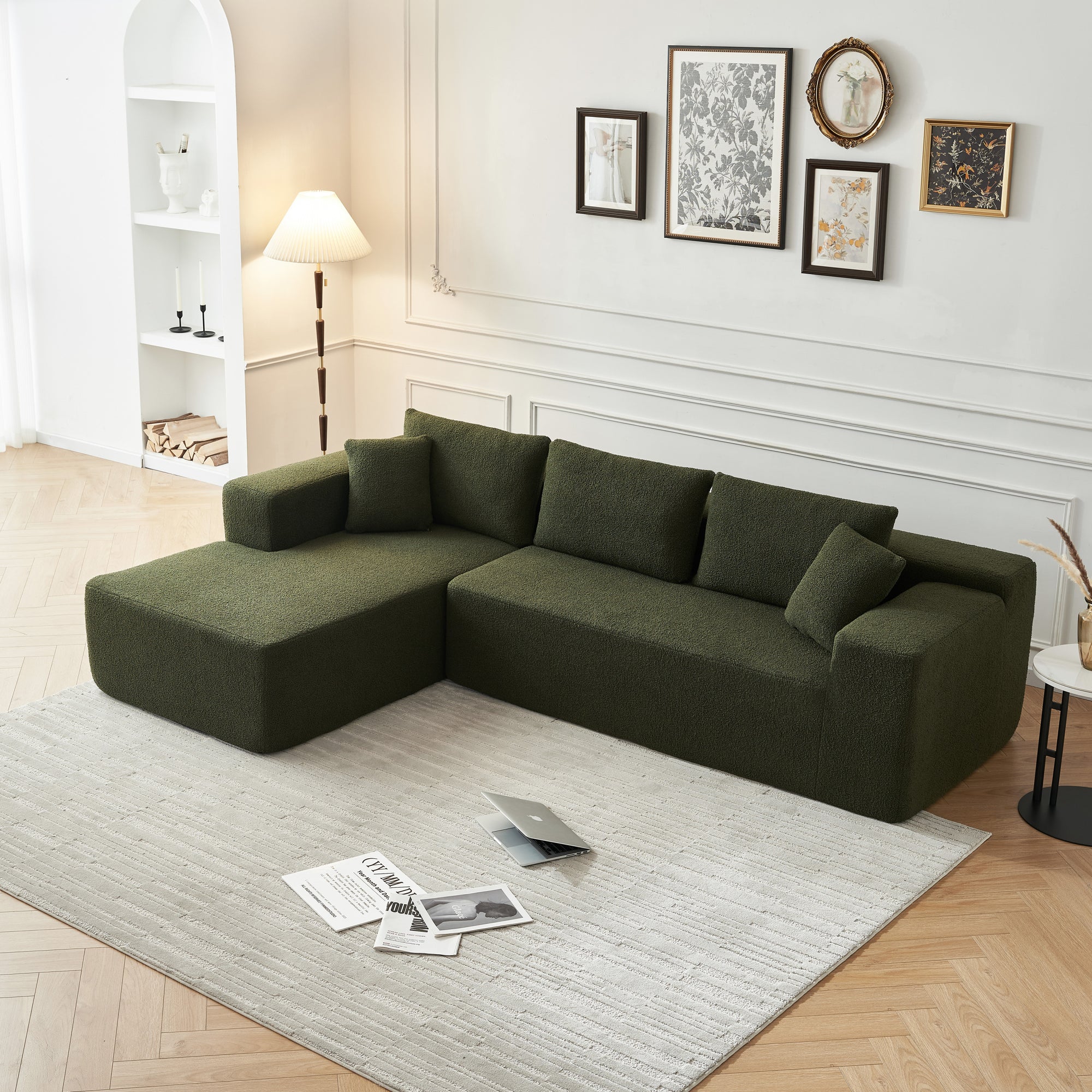 Lusaka 4-Seat Modern Sectional Sofa in Green