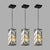 Set of 3 Adjustable Hanging Ceiling Lamps with Crystal Prism Design