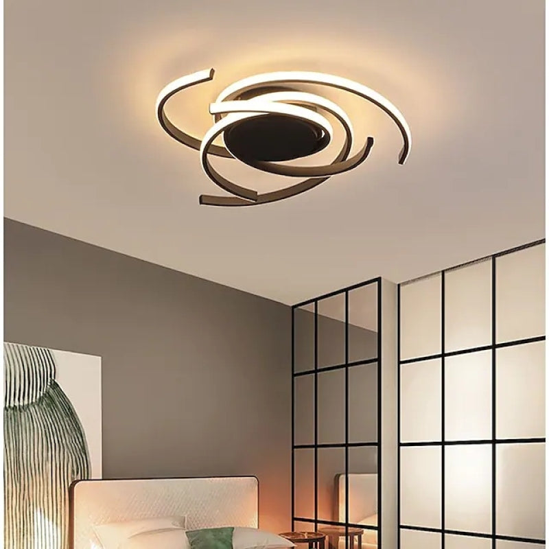 Contemporary Multi-Arc Ceiling Light Fixture