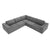 Kyoto Modular Sectional Sofa with Terrycloth Fabric in Gray