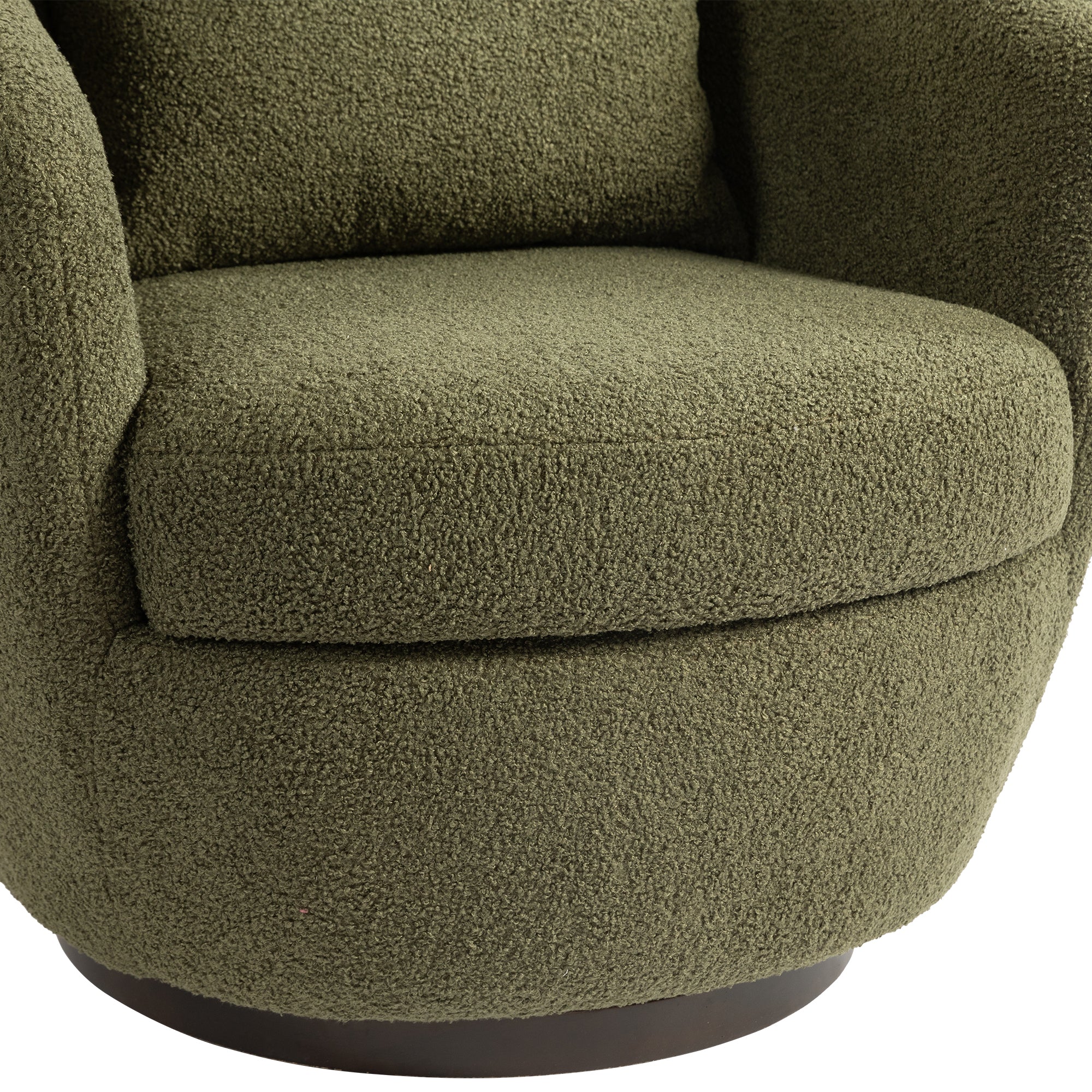 Dark Green Upholstered Swivel Accent Chair