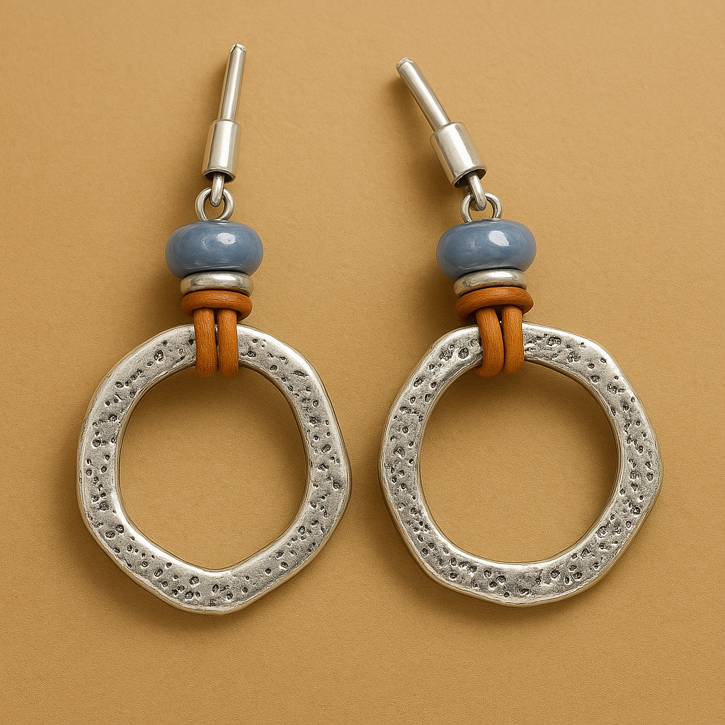 Bohemian Vintage Drop Earrings in Silver