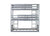 Gray Triple Rubber Wood Bunk Bed with Built-in Ladders and Guardrails