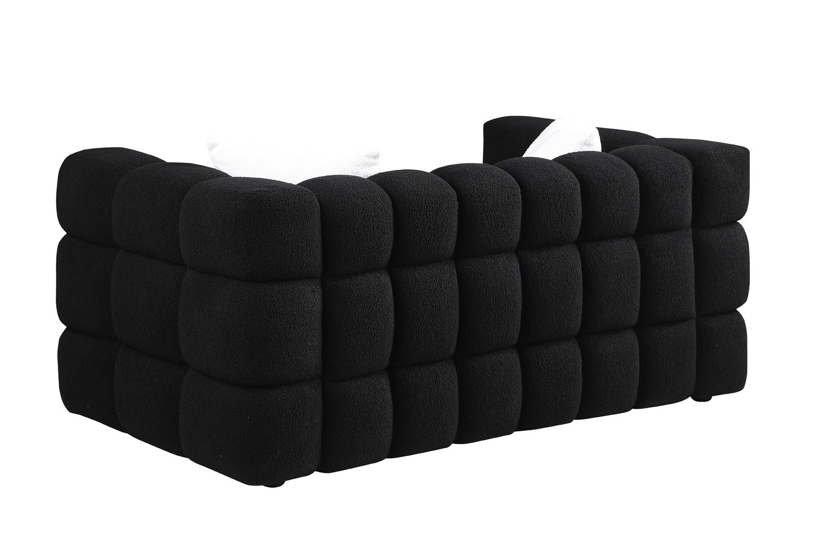 Timimoun Boucle Marshmallow Sofa in Black