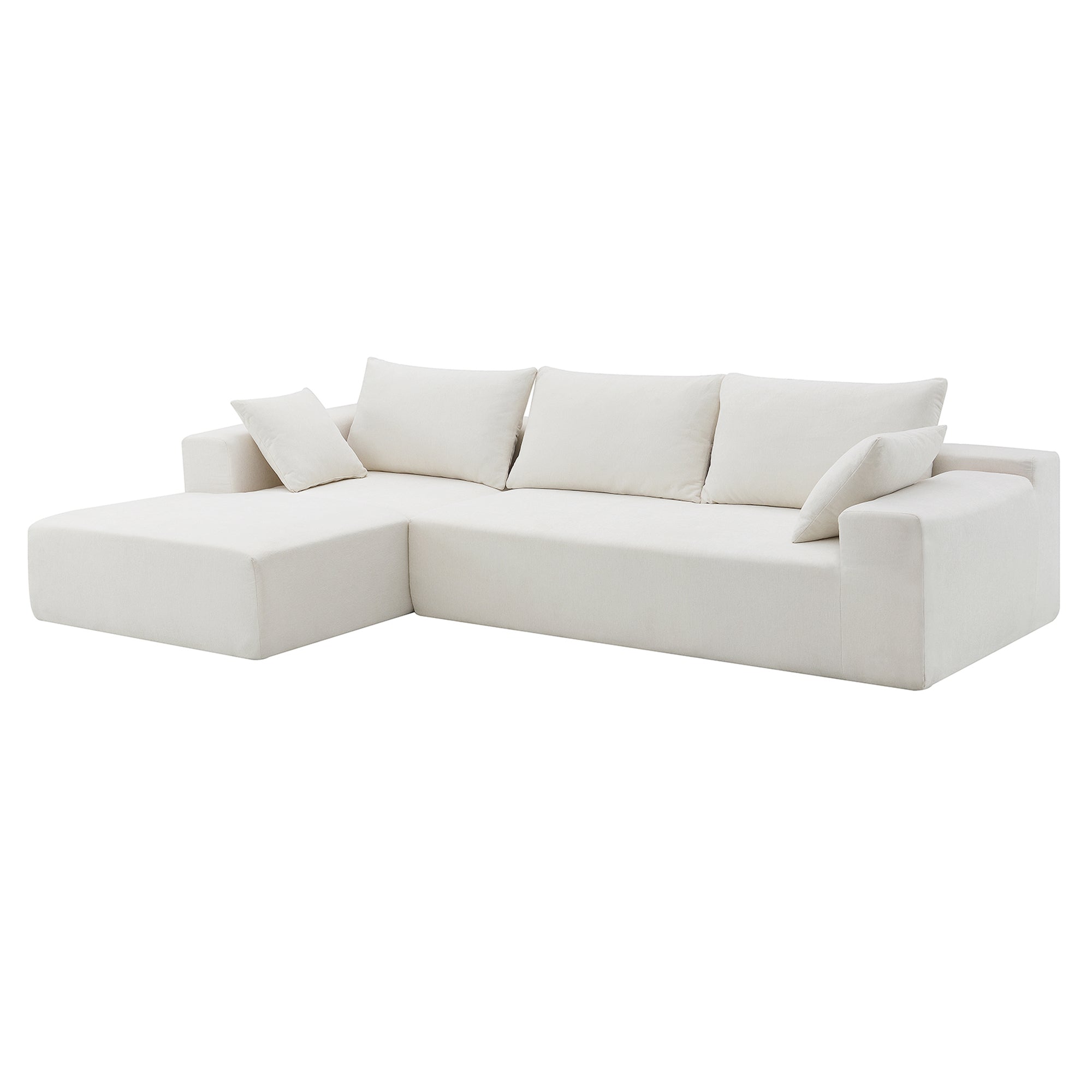 Addis 4-Seat Modular Convertible Sofa in Cream