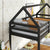 Black Twin Over Twin Rubber Wood Floor Bunk Bed