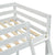 White Twin Size High Loft Bed with Inclined Ladder and Guardrails