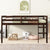 Espresso Twin Loft Bed with Ladder and Strengthened Slats