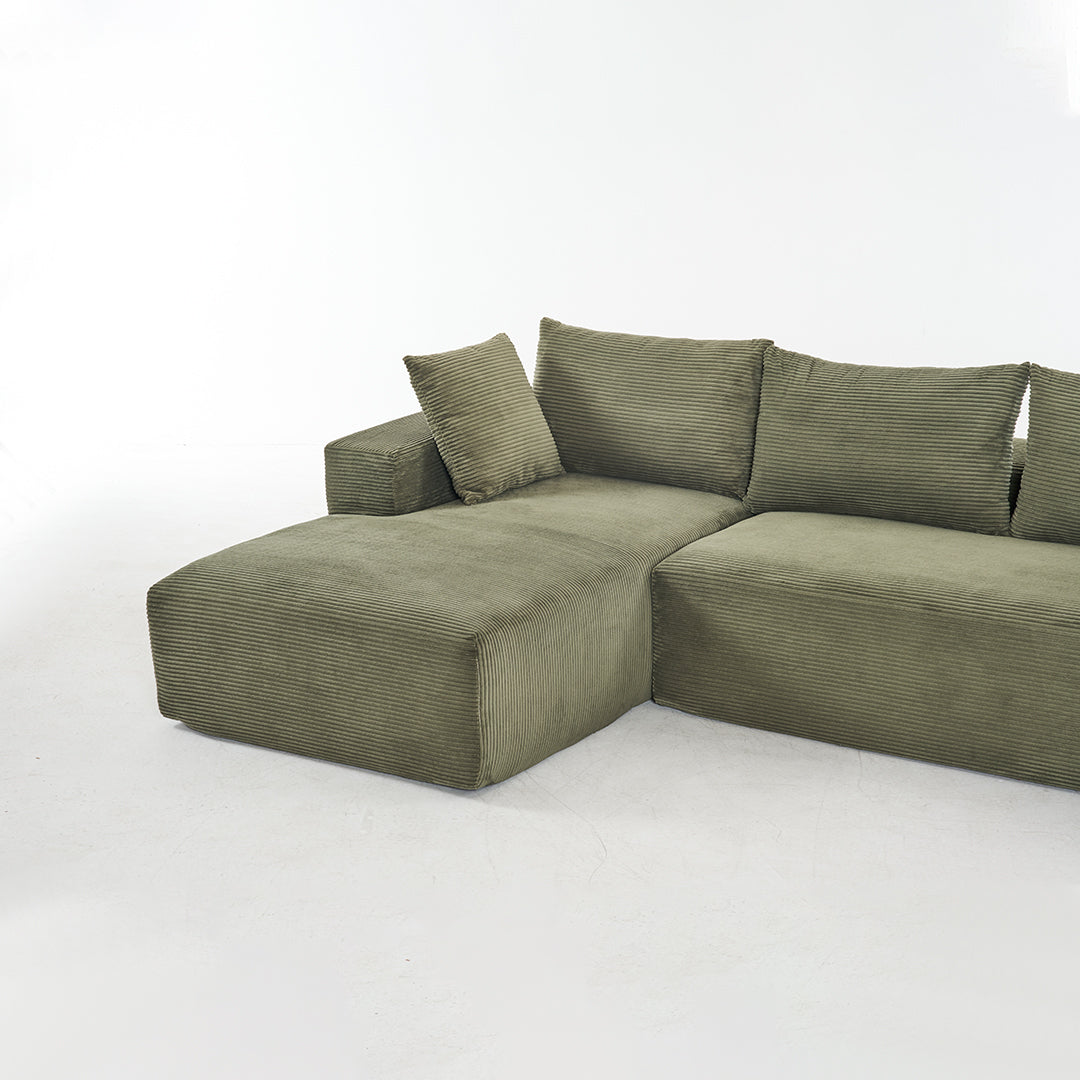 Dakar 4-Seat Minimalist Modular Sofa in Green