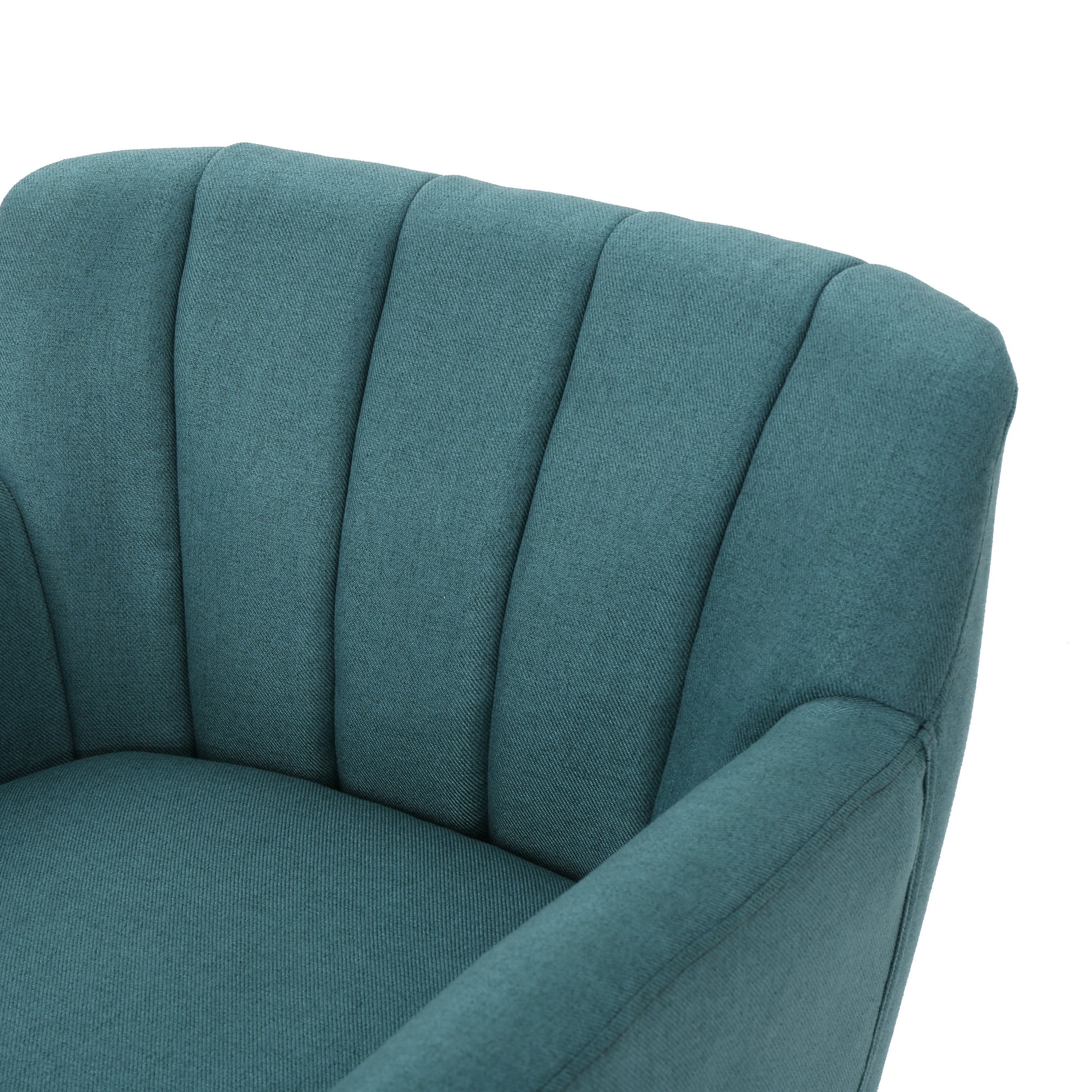 Mid Century Modern Club Chair In Dark Teal Fabric