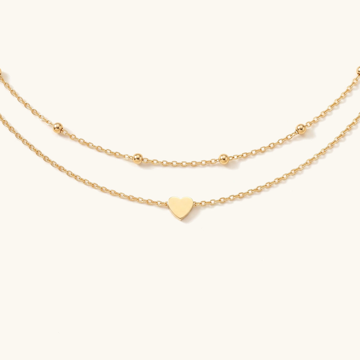 Mini Heart Double Layer Love Anklet in gold