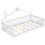 Twin House-Shaped Toddler Floor Bed with Guardrails and Slats