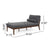 Minimal Charcoal Fabric Chaise Lounge Sofa