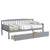 Gray Twin-Size Pine Wood Daybed with Storage Drawers, Sofa Bed Design