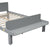 Full Bed with Built-In Footboard Bench in Gray