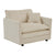 Modern Accent Chair with Ottoman - Beige Chenille Upholstered Living Room Club Chair