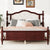 Classic Queen Size Pine Wood Bed with Upholstered Headboard