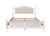 Queen Pine Wooden Bed with Upholstered Headboard and Panel Footboard In White