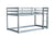 Gray Solid Rubber Wood Twin Over Twin Loft Bed with Ladder