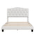 Upholstered Platform Bed with Saddle Curved Headboard and Diamond Tufted Details in Beige