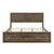 Farmhouse Style Pine Wood Platform King Bed in Rustic Brown