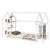 Twin Size Wood House-Shaped Floor Bed with Storage Shelf and Hanger in White