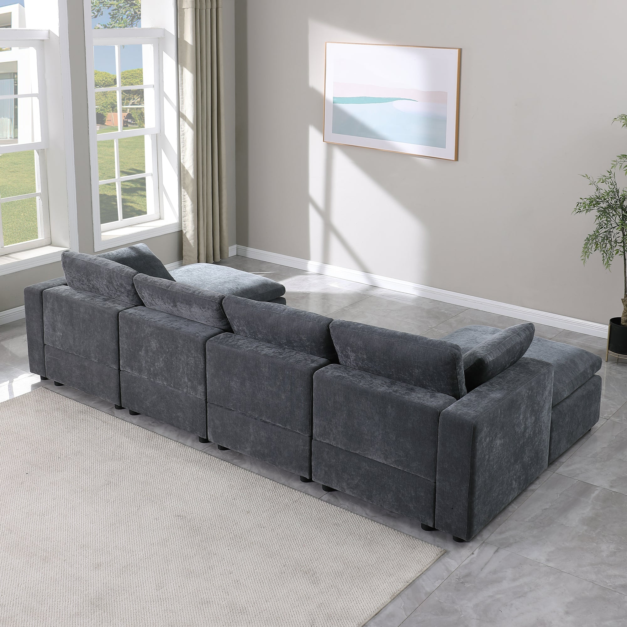 Montreal U-Shaped Modular Sofa in Grey