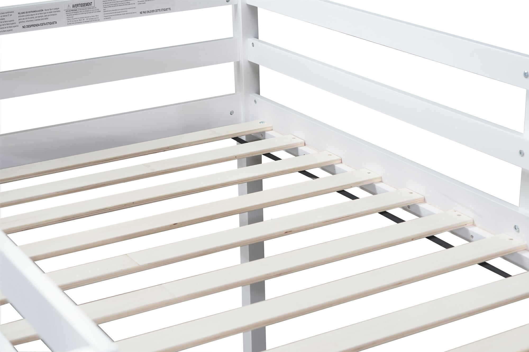 White Rubber Wood Frame Twin Loft Bed with Ladder and Storage Space