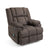 Power Recliner With Lumbar Heat & Massage Power In Brown Fabric