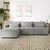 Khartoum Sectional Sofa with Movable Ottoman in Grey Chenille