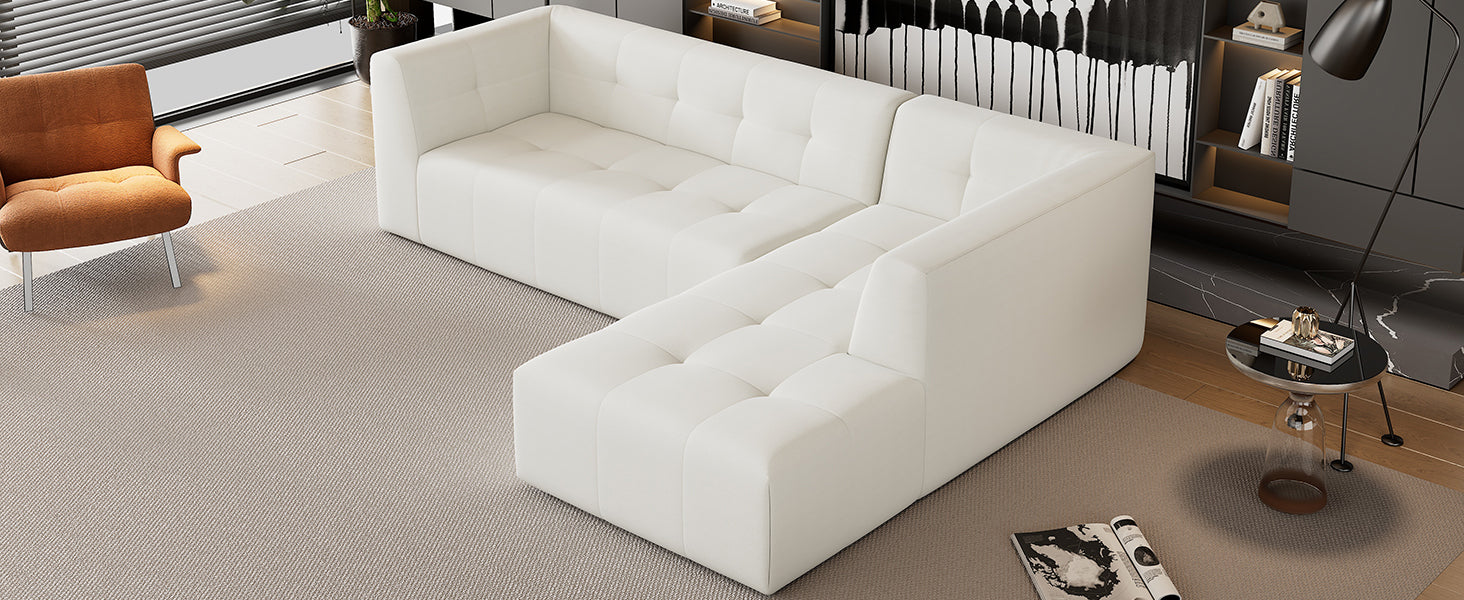 Mombasa 3-Seat Chenille Sofa in Beige