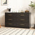 Large 6 Drawer Chest Of Drawers Dresser Table With Golden Handle In Black Color