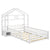 Twin Size House-Style Headboard Toddler Floor Bed with Guardrails and Stand