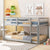 Gray Twin Over Twin Floor Bunk Bed With Low Height Design