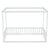 Twin Size White Canopy Frame Floor Bed with Fence and Guardrails