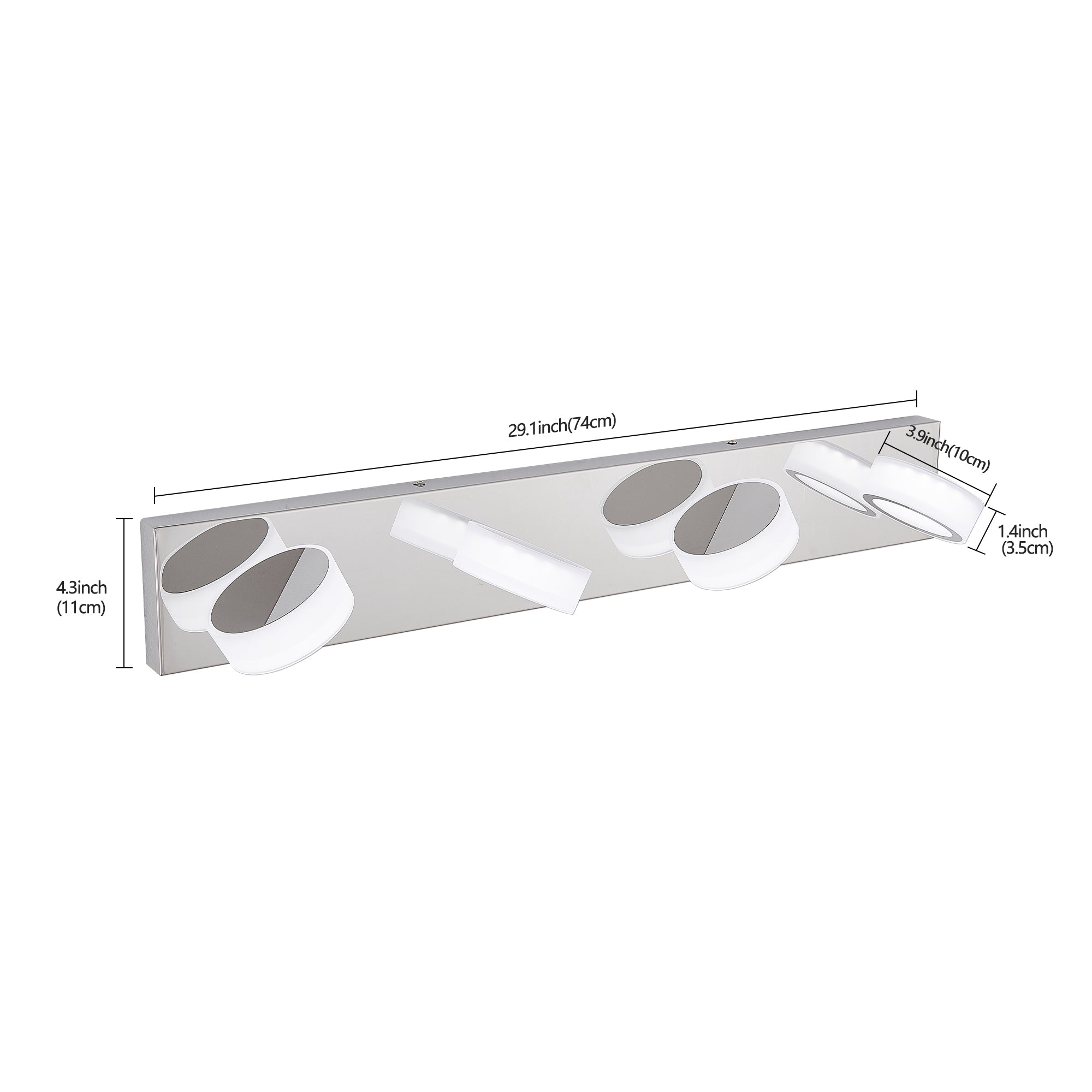 Aestin's LED Modern Chrome 4-Light Vanity Lights