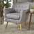 Comfortable & Stylish Club Chair Upholstered In Light Gray Fabric