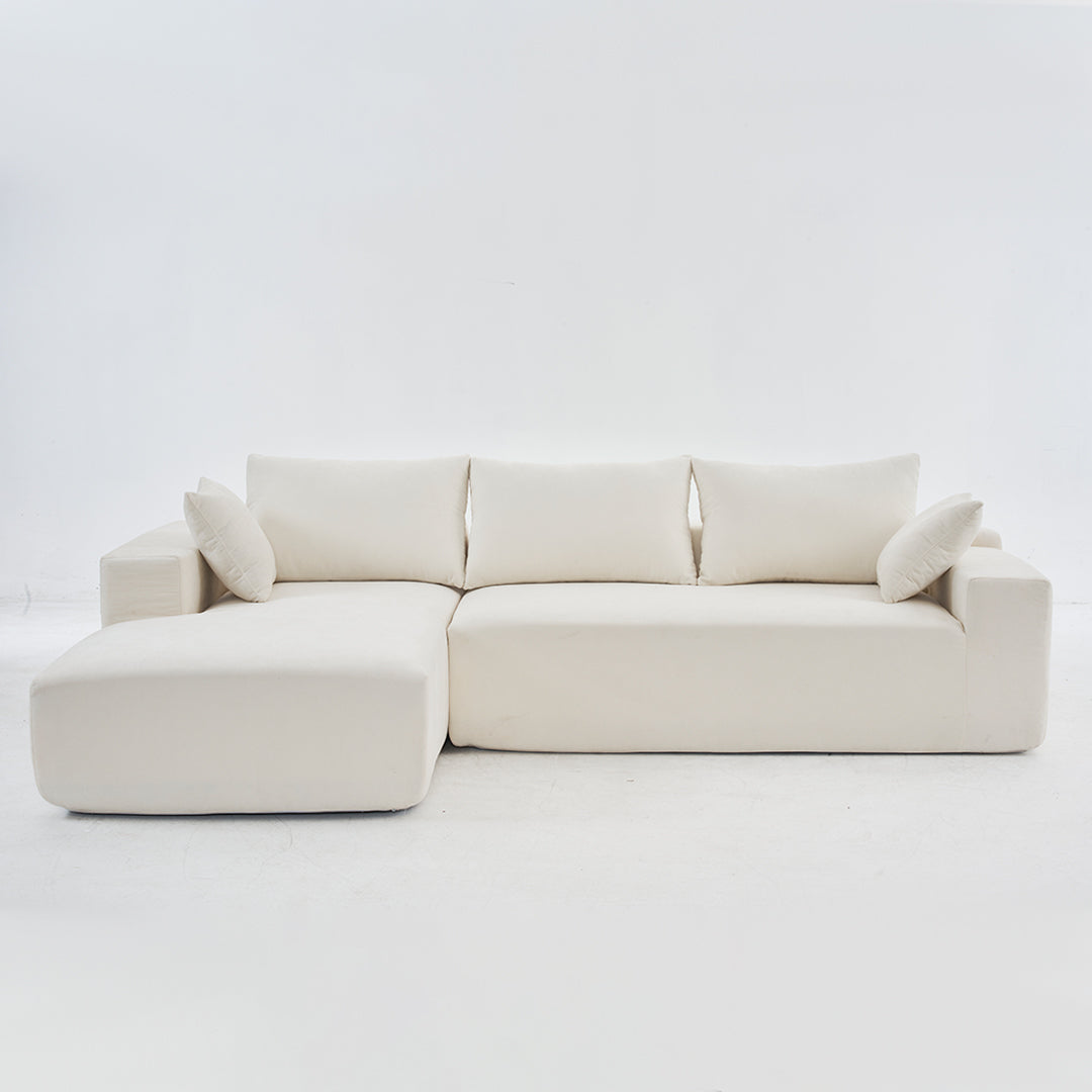 Dakar 4-Seat Minimalist Modular Sofa in White