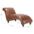 Brown Faux Tufted Armless Chaise Lounge