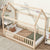 Natural Pine Frame Twin House Bed with Guardrails