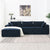 Cairo 4-Seat Modular Wrinkle-Resistant Chenille Sofa in Dark Blue