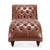 Brown Faux Tufted Armless Chaise Lounge