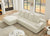 Durban 4-Seat Velvet Modular Sofa in Beige